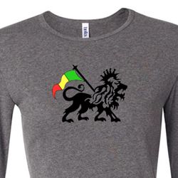 Rasta Lion Ladies Shirt Long Sleeve Shirt Rasta Lion Ladies Shirt Long Sleeve Shirt
