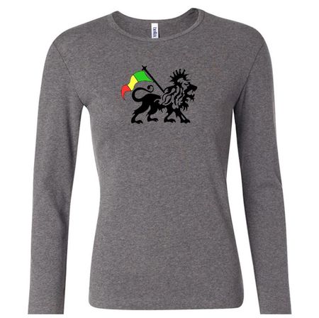 Rasta Lion Ladies Shirt Long Sleeve Shirt