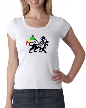 Rasta Lion Ladies Shirt Sccop Neck Shirt
