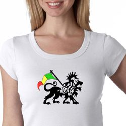 Rasta Lion Ladies Shirt Sccop Neck Shirt Rasta Lion Ladies Shirt Sccop Neck Shirt