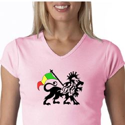 Rasta Lion Ladies Shirt V-Neck Shirt Rasta Lion Ladies Shirt V-Neck Shirt