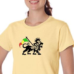 Rasta Lion Ladies T-shirt Organic Tee Rasta Lion Ladies T-shirt Organic Tee