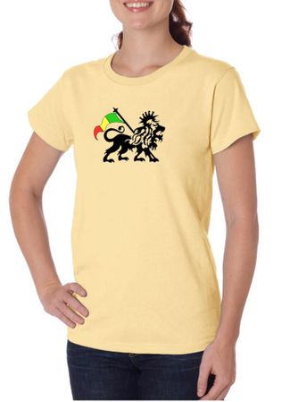 Rasta Lion Ladies T-shirt Organic Tee