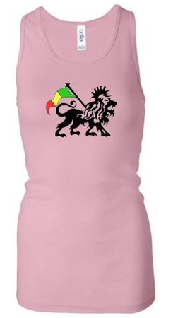 Rasta Lion Ladies Tank Top Longer Length Racerback Tanktop