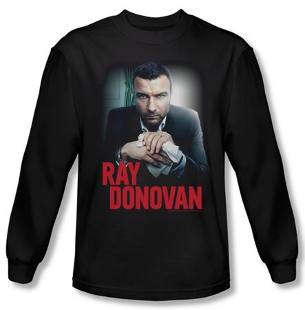 Ray Donovan Shirt Clean Hands Long Sleeve Black Tee T-Shirt