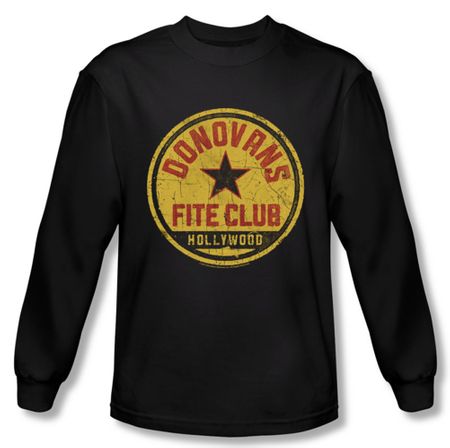 Ray Donovan Shirt Fite Club Long Sleeve Black Tee T-Shirt