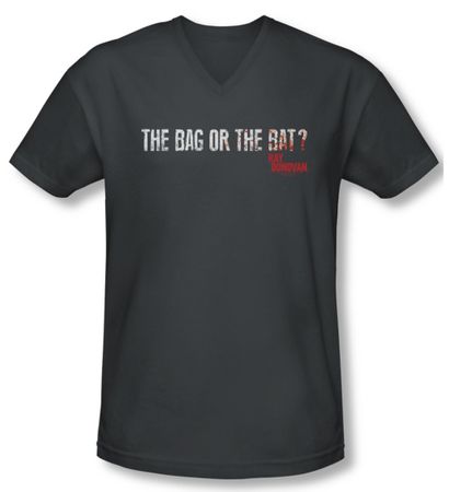 Ray Donovan Shirt Slim Fit V Neck Bag Or Bat Charcoal Tee Shirt