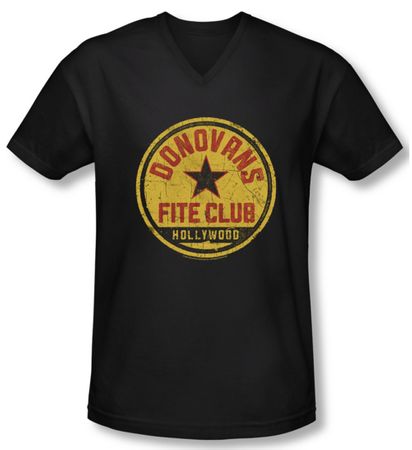 Ray Donovan Shirt Slim Fit V Neck Fite Club Black Tee Shirt