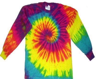 Reactive Rainbow Tie Dye Shirt Groovy Long Sleeve Kids Tee