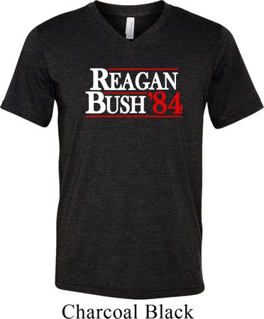 Reagan Bush 1984 Mens Tri Blend V-neck Shirt