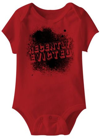 Recently Evicted Funny Baby Romper Red Infant Babies Creeper