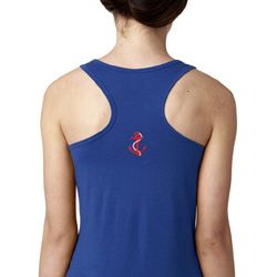 Red Anchor Patch Back Print Ladies Ideal Tank Top