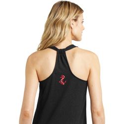 Red Anchor Patch Back Print Ladies Shirts