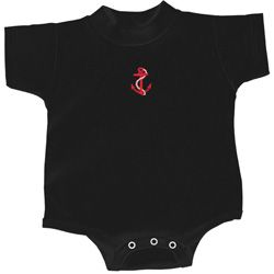 Red Anchor Patch Middle Print Baby Onesie