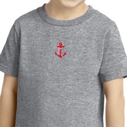 Red Anchor Patch Middle Print Kids Shirts