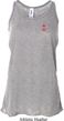 Red Anchor Patch Pocket Print Ladies Flowy Racerback Tanktop