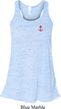 Red Anchor Patch Pocket Print Ladies Flowy Racerback Tanktop