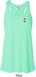 Red Anchor Patch Pocket Print Ladies Flowy Racerback Tanktop