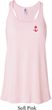 Red Anchor Patch Pocket Print Ladies Flowy Racerback Tanktop
