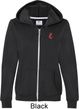 Red Anchor Patch Pocket Print Ladies Full Zip Hoodie