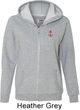 Red Anchor Patch Pocket Print Ladies Full Zip Hoodie