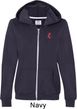 Red Anchor Patch Pocket Print Ladies Full Zip Hoodie