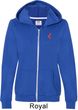 Red Anchor Patch Pocket Print Ladies Full Zip Hoodie