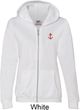 Red Anchor Patch Pocket Print Ladies Full Zip Hoodie