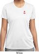 Red Anchor Patch Pocket Print Ladies Moisture Wicking Shirt