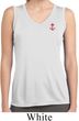 Red Anchor Patch Pocket Print Ladies Sleeveless Dry Wicking Shirt