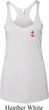 Red Anchor Patch Pocket Print Ladies Tri Blend Racerback Tank Top