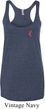 Red Anchor Patch Pocket Print Ladies Tri Blend Racerback Tank Top