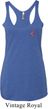 Red Anchor Patch Pocket Print Ladies Tri Blend Racerback Tank Top