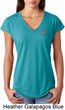 Red Anchor Patch Pocket Print Ladies Tri Blend V-Neck Shirt