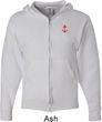 Red Anchor Patch Pocket Print Mens Full Zip Hoodie