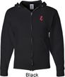 Red Anchor Patch Pocket Print Mens Full Zip Hoodie