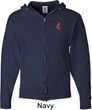 Red Anchor Patch Pocket Print Mens Full Zip Hoodie