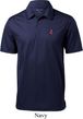 Red Anchor Patch Pocket Print Mens Textured Polo Shirt
