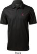 Red Anchor Patch Pocket Print Mens Textured Polo Shirt
