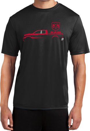 Red Dodge Ram Silhouette Dry Wicking T-shirt