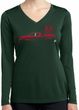Red Dodge Ram Silhouette Ladies Dry Wicking Long Sleeve