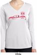 Red Dodge Ram Silhouette Ladies Dry Wicking Long Sleeve