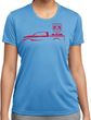 Red Dodge Ram Silhouette Ladies Dry Wicking T-shirt