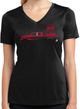 Red Dodge Ram Silhouette Ladies Dry Wicking V-neck