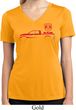 Red Dodge Ram Silhouette Ladies Dry Wicking V-neck