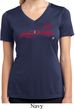 Red Dodge Ram Silhouette Ladies Dry Wicking V-neck