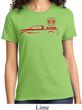Red Dodge Ram Silhouette Ladies T-shirt