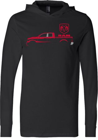 Red Dodge Ram Silhouette Lightweight Hoodie