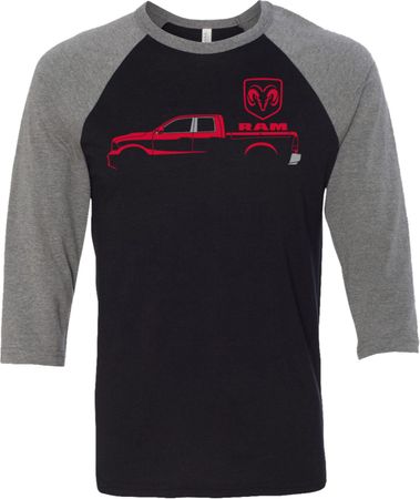 Red Dodge Ram Silhouette Raglan Shirt
