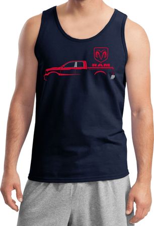 Red Dodge Ram Silhouette Tank Top